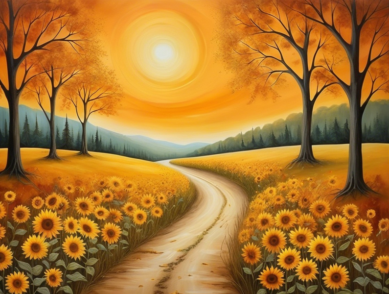 Modern Canvas Wall Art Home Decor - Autum Gold