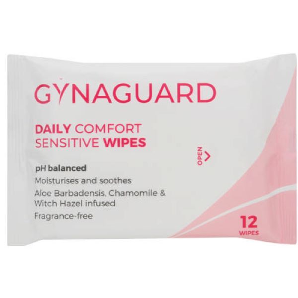 GynaGuard Wipes Daily Comfort Sensitive 12 Wipes x 2