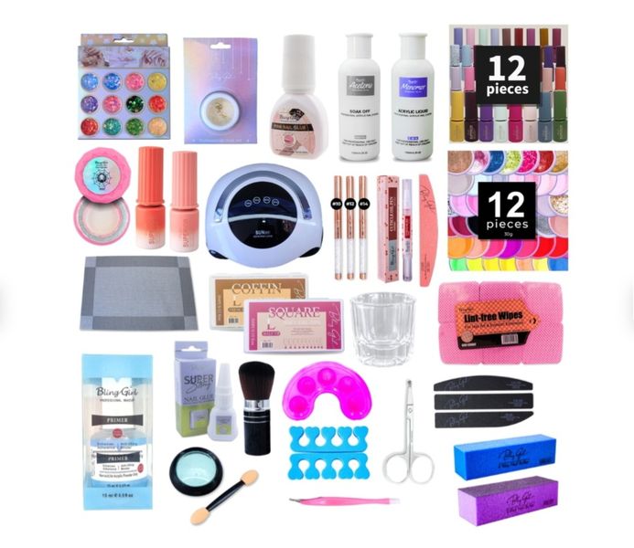 Bling Girl Acrylic &amp; Gel Nail Starter Kit: Full Standard Nail Art Set