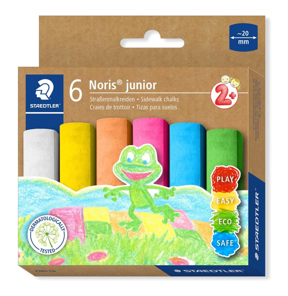 Staedtler Noris Junior Jumbo Street Chalk - Assorted Colours - Pack of 6