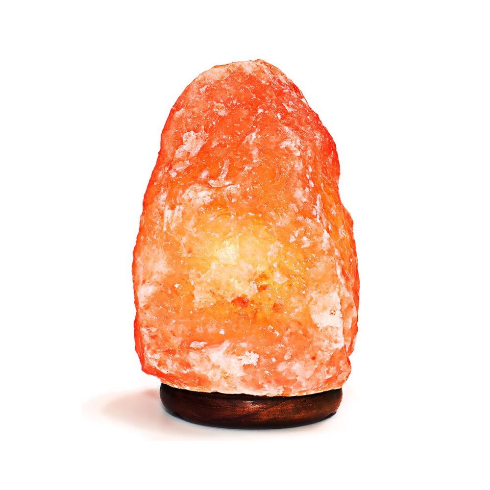 Volamor Himalayan Salt Rock Lamp with Wooden Base Pink Shop Today