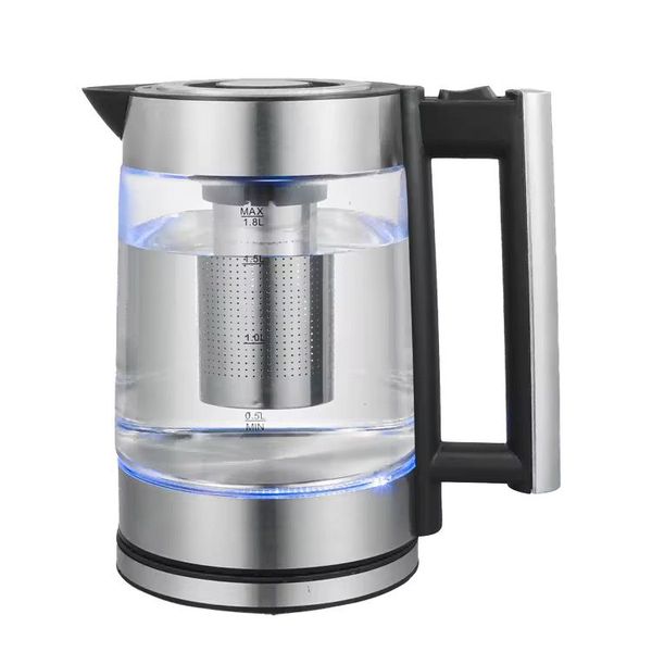 Electric Kettle With Filter-Borosilicate Glass / Stainless Steel 1.8L -(GC)