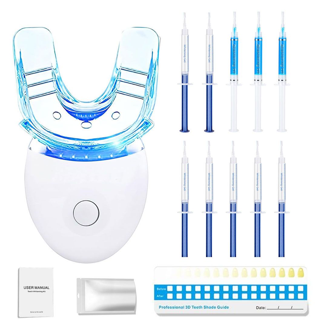 13Pcs Teeth Whitening Kit Professional Fast Tooth Brightener with LED Light
