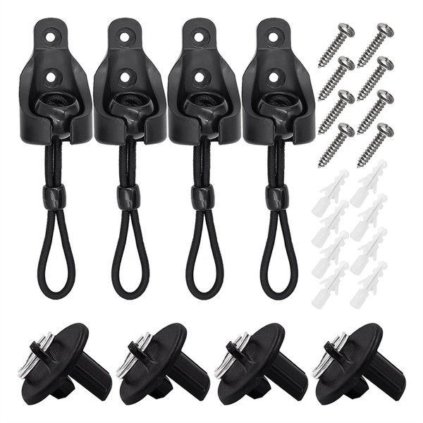 Roller Shade Hardware Bungee Kit and End Cap Shade Tie Downs 4 Pack