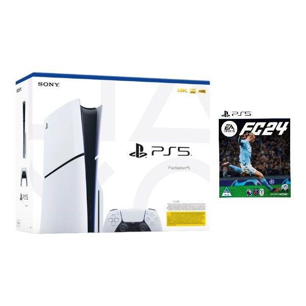 PlayStation 5 Console (Slim) Bundle with EA Sports FC 24 &amp; UFC 5 (PS5)