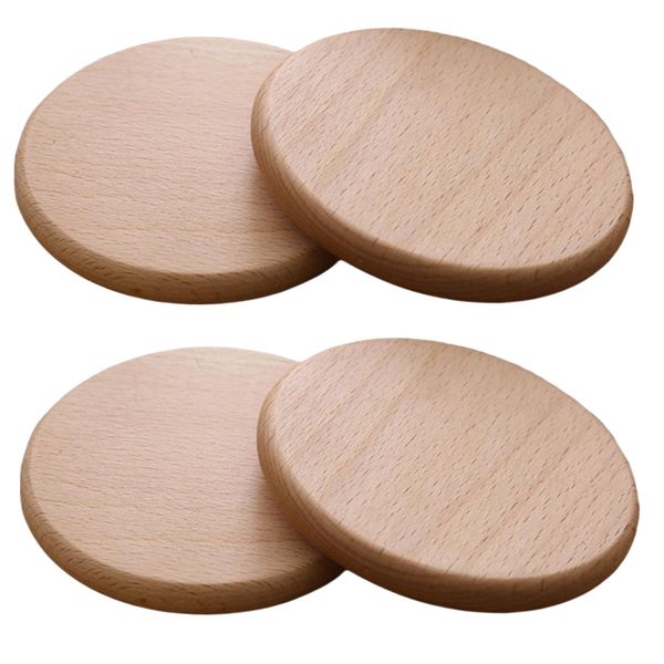 Home Bar Rustic Bamboo Coasters Set of 4