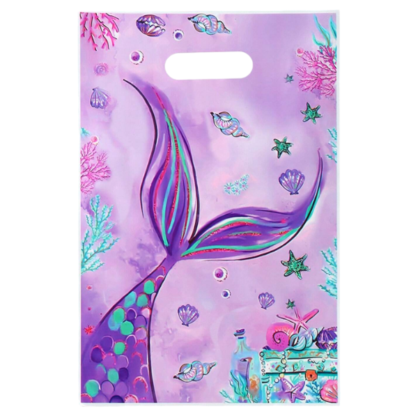 25Pcs Mermaid Themed Birthday Party Gift Bags - Purple