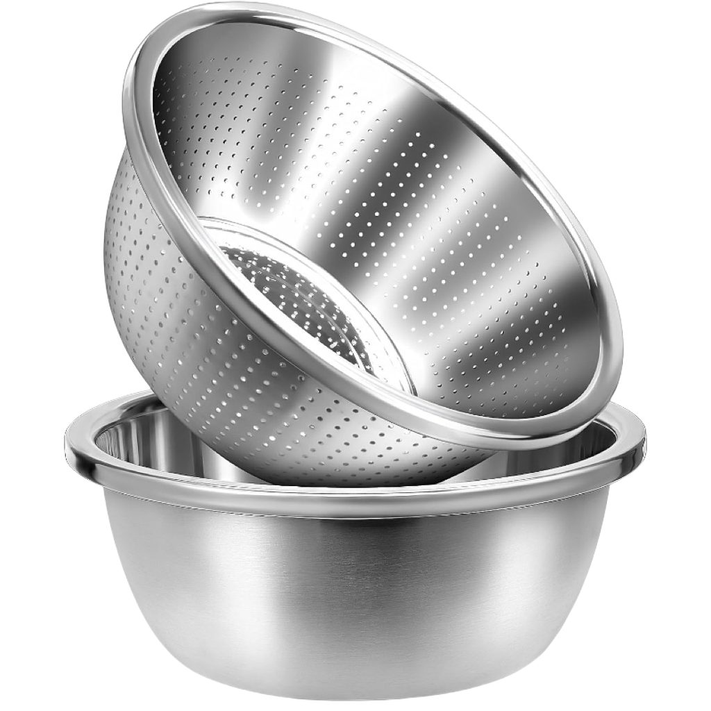 2-piece Stainless Steel Colander With Mixing Bowl 