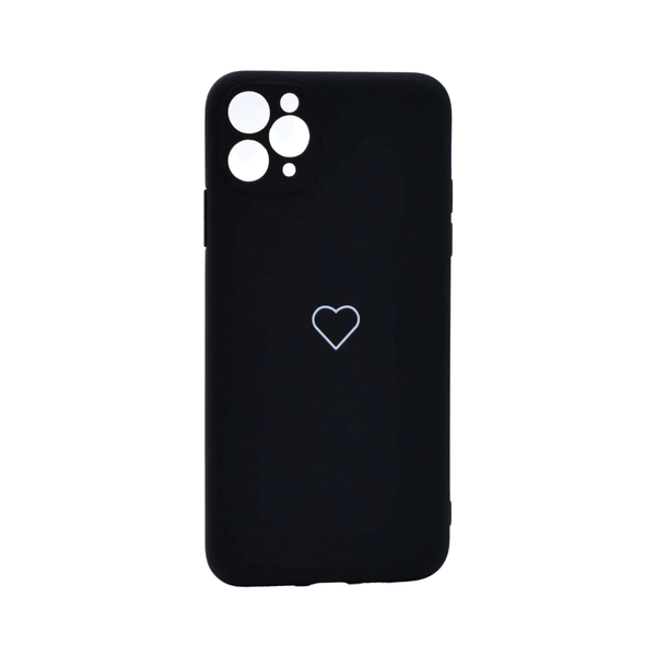 Heart Print Design Phone Case - Black and White iPhone 11