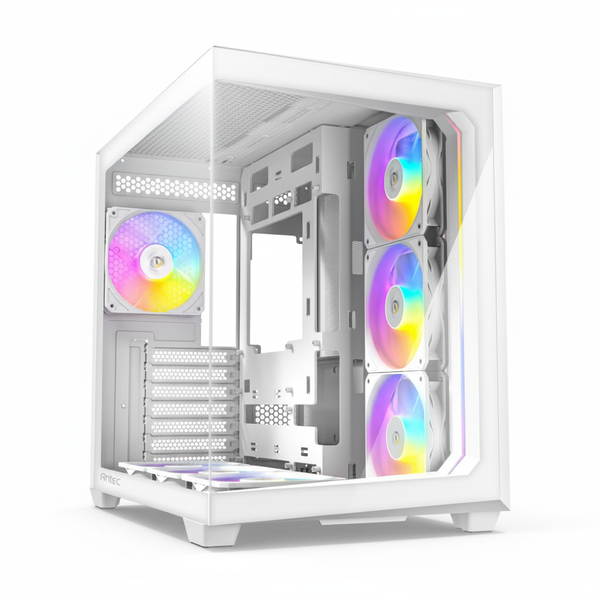 Antec C5 ARGB Mid-Tower Gaming Chassis - Dual Chamber, White