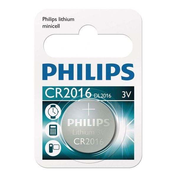Philips Minicells Battery CR2016 Lithium pack of 10
