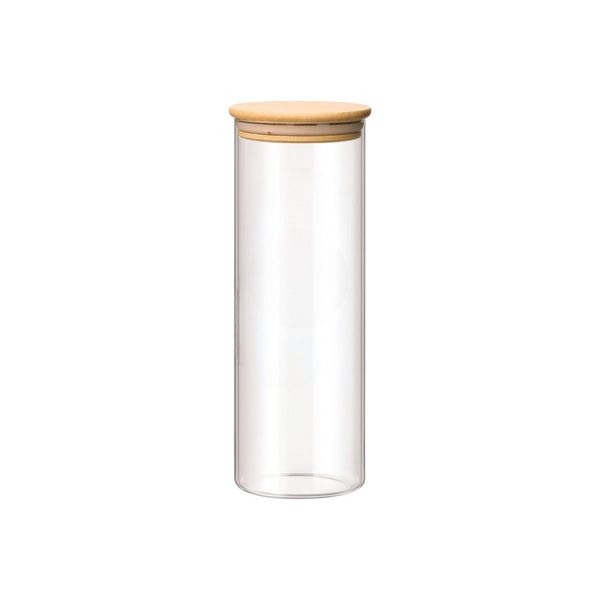 4-Piece Glass Storage Containers with Wooden Lids Set - 790ml