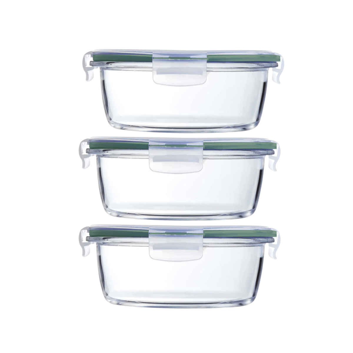 500ml Heat-Resistant Glass Round Food Containers - 3 - Pack | Shop ...