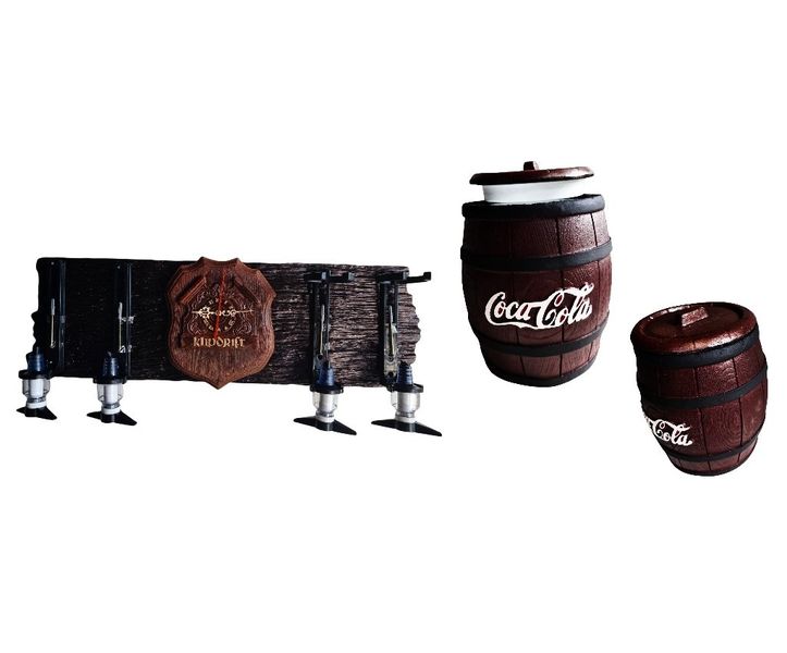 Klipdrift Clock - 4 Optic Sleeper Wood dispenser &amp; Coca-Cola Ice Bucket