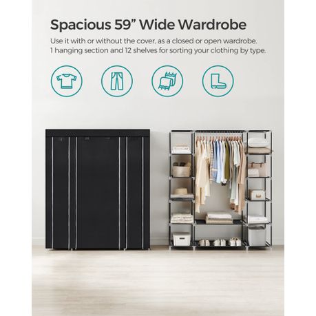 59-Inch Portable selling Closet Wardrobe, Closet Storage Organizer with Shelves