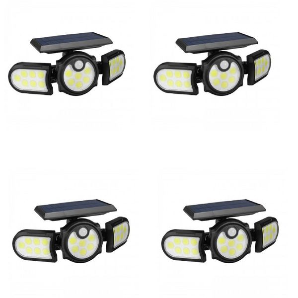 40W Solar Wall Light Three Head Induction Motion Sensor Light With Opener