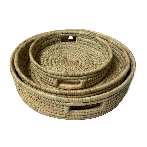 Round Trays with Handles - Set of 3