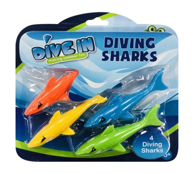 4 x Diving Sharks Assorted