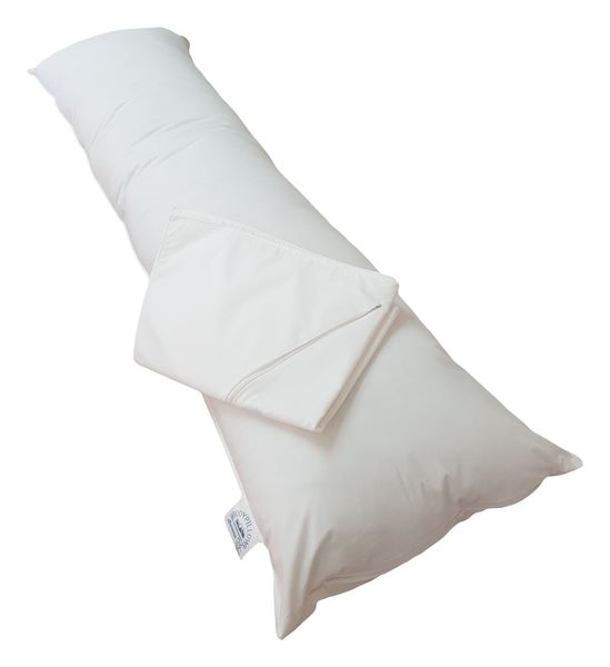 Bodypillow Spine Aligner Comforter 100% Pure Cotton - Pillowcase Included - White