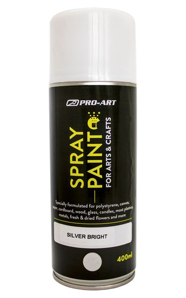 Pro-Art Craft Spray Paint - Bright Silver - 400ml