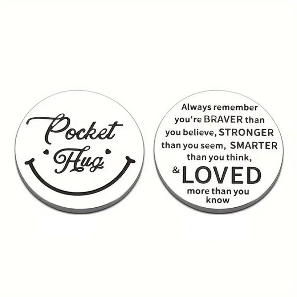 Pocket Hug coin Loved one Mother Father Child Motivation Inspirational Gift