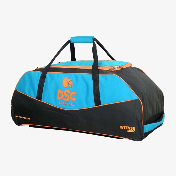 DSC Cricket Kit Bag - Intense Shoc Wheelie - Blue/Black