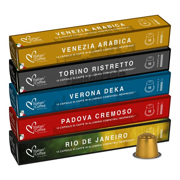 Italian Alu Variety Pack (No Decaffe) - 50 Nespresso compatible capsules