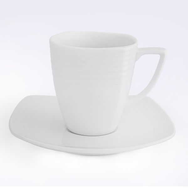 Noritake - Arctic White - Square Tall Cup and Saucer 220ml