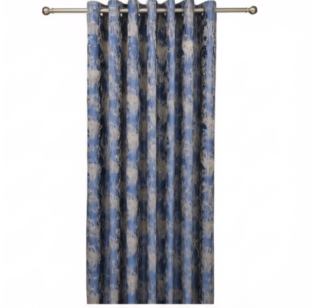 Blue Blackout Eyelet Curtain