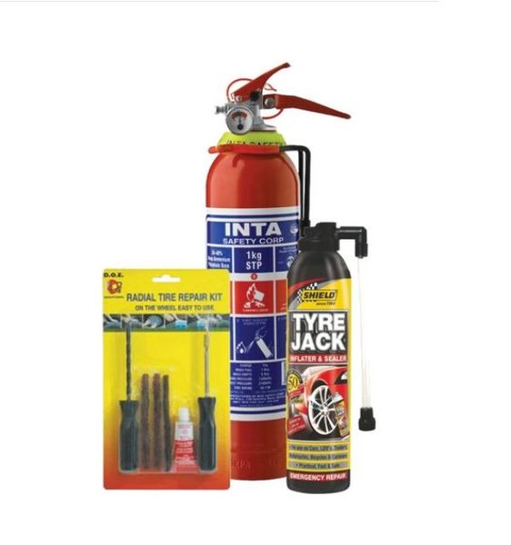 Car Tyre &amp; Fire Essential Emergency Kit
