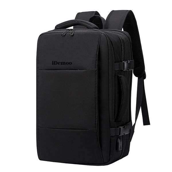 iDemoo OSLO Expandable 16 Inch Laptop Backpack with USB Charging - BLACK