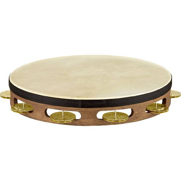 Meinl TAH1VWB Tambourine Vintage Goatskin Hammered Brass - Walnut Brown