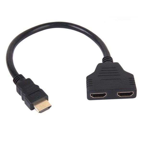 HDMI Splitter 1 In 2 Out Adapter Compatible with Dual Monitors