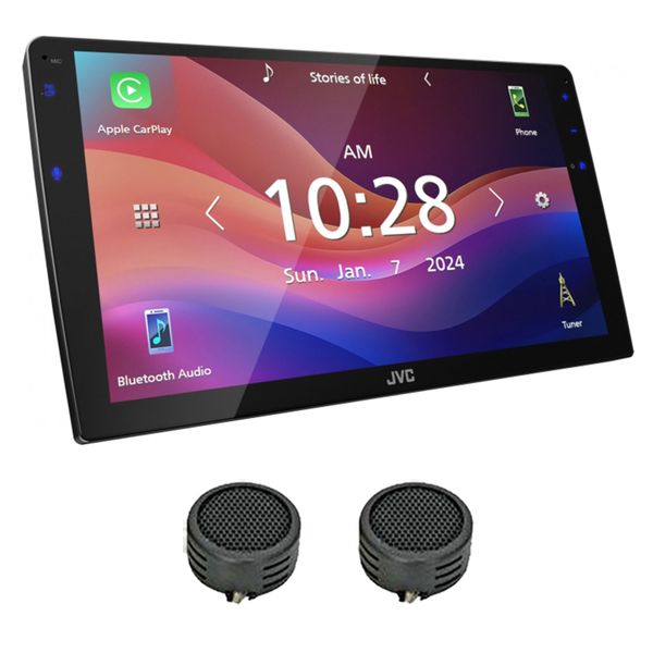 JVC KW-M80AW 9" Touchscreen Multimedia Receiver &amp; Evo Tweeters