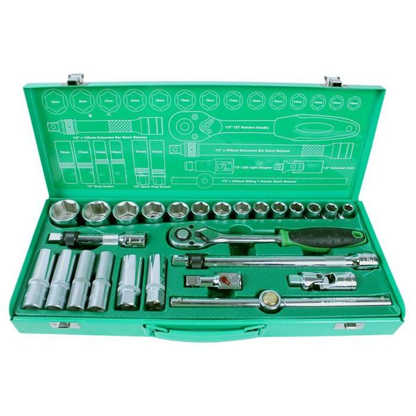 HW-42601M 26-Piece Screwdriver &amp; Socket Tool Set with Metal Case