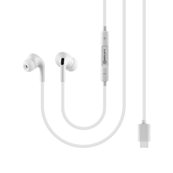 Amplify Soundlink Series Type-C / USB-C Wired Earphone with Mic- White