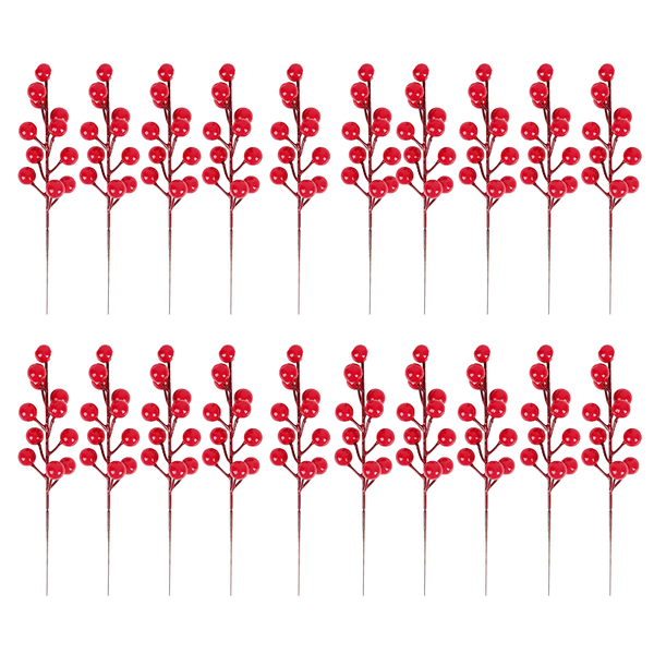 20 Pieces Artificial Red Berry Christmas Decoration