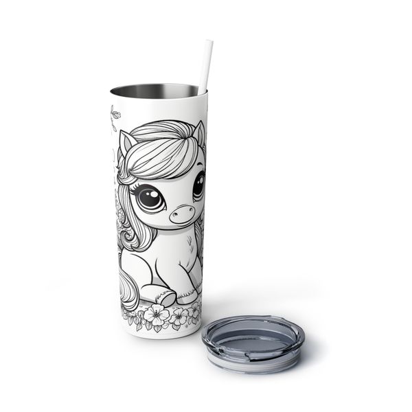 Little Pony 20oz Black &amp; White Stainless Steel Tumbler