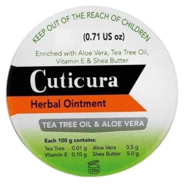 Cuticura - Herbal Ointment 10g - Tea Tree Oil &amp; Aloe Vera - Pack of 12