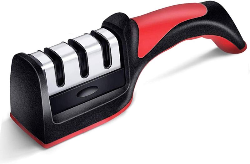 Knife Sharpener Multifunction with 3 Grinding Ports &amp; Non-slip Base