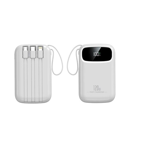 20000mAh Large Capacity Portable Power Bank with Built-in Cable