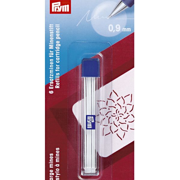 Prym Refills for Cartridge Fabric Marking pencil, 0.9mm, White