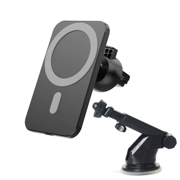 15W Magnetic Car Wireless Charger - Black