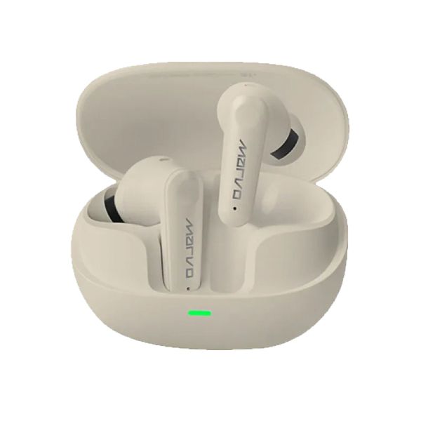 MARVO TS9389 AI Future Wireless Earphones, Smart Touch Control- Beige