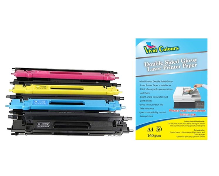 Vivid Colours Brother TN-155 / TN155 / 155 Multi - Compatible + Laser Paper