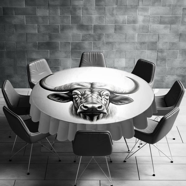 Stalwart Spirit Buffalo Round Tablecloth by Nathan Pieterse