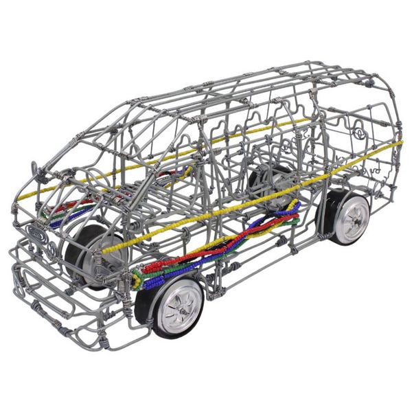 Handcrafted Local Wire Mesh SS Minibus Taxi Model Car Sculpture