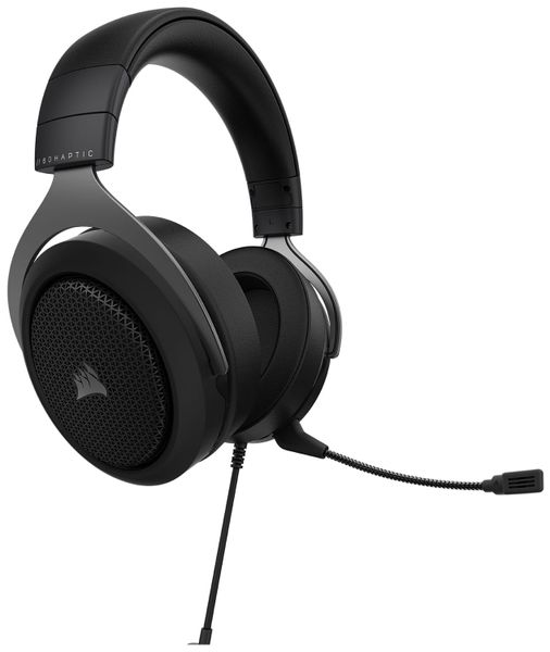 CORSAIR HS60 HAPTIC Stereo Gaming Headset with Haptic Bass - Carbon - USB PC Only