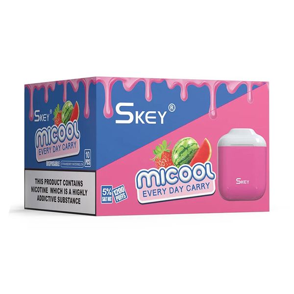 MiCool 1200 Puffs - Strawberry Watermelon Ice 5% 10x1 Pack