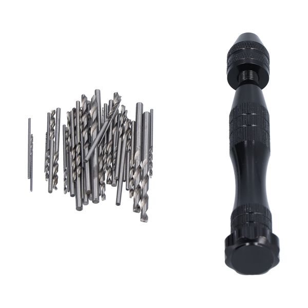 Hand Drill Bits Set 48PCS, Knurled Twist Drill Kit Compatible with Wood